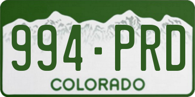 CO license plate 994PRD