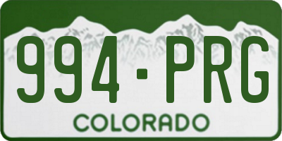 CO license plate 994PRG