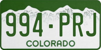 CO license plate 994PRJ