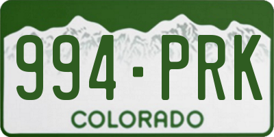 CO license plate 994PRK