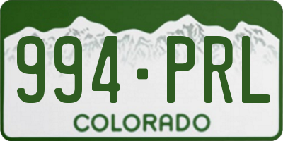 CO license plate 994PRL