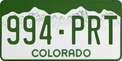CO license plate 994PRT