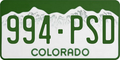 CO license plate 994PSD
