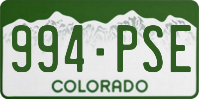 CO license plate 994PSE