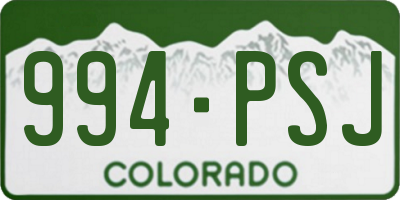 CO license plate 994PSJ