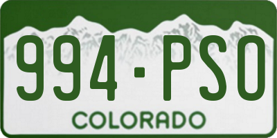 CO license plate 994PSO