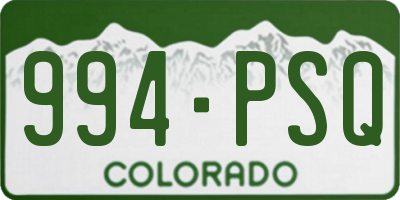 CO license plate 994PSQ