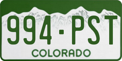 CO license plate 994PST
