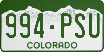 CO license plate 994PSU