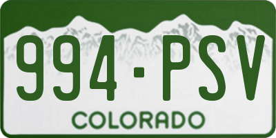 CO license plate 994PSV