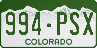 CO license plate 994PSX