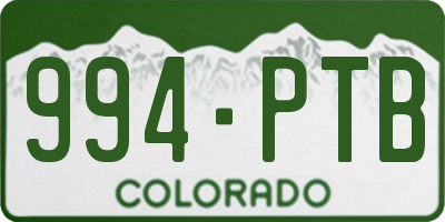 CO license plate 994PTB