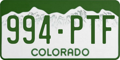 CO license plate 994PTF