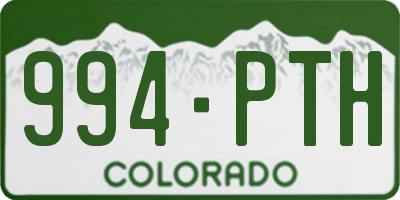 CO license plate 994PTH