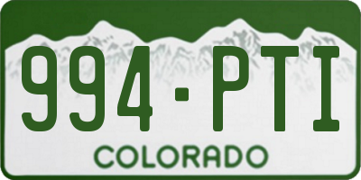 CO license plate 994PTI