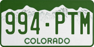 CO license plate 994PTM