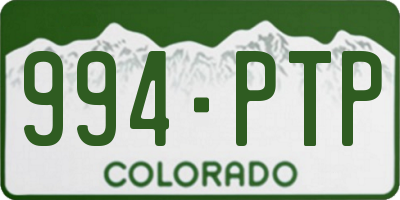CO license plate 994PTP