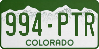 CO license plate 994PTR