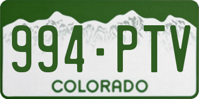CO license plate 994PTV