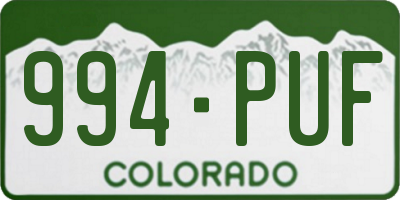 CO license plate 994PUF