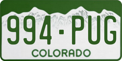 CO license plate 994PUG
