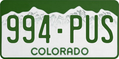 CO license plate 994PUS