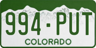CO license plate 994PUT