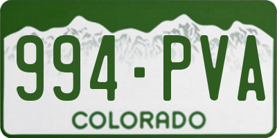 CO license plate 994PVA