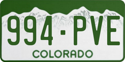 CO license plate 994PVE