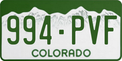 CO license plate 994PVF
