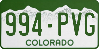 CO license plate 994PVG
