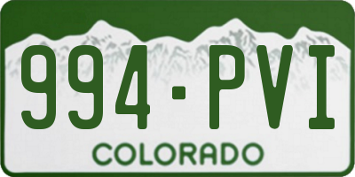 CO license plate 994PVI