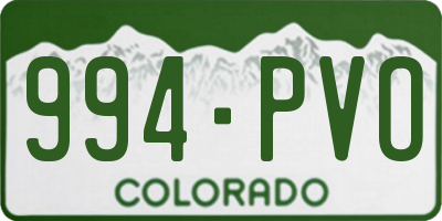 CO license plate 994PVO