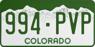 CO license plate 994PVP
