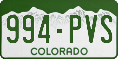 CO license plate 994PVS