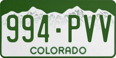 CO license plate 994PVV