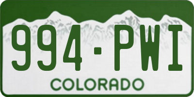 CO license plate 994PWI
