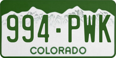 CO license plate 994PWK