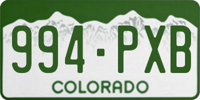 CO license plate 994PXB