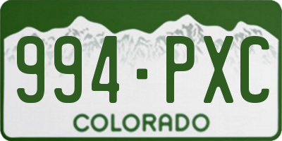 CO license plate 994PXC