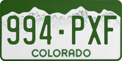 CO license plate 994PXF
