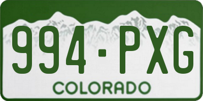CO license plate 994PXG