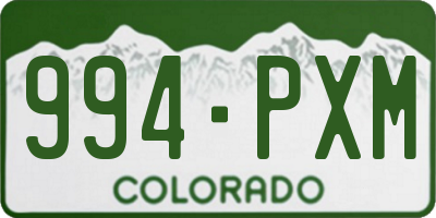 CO license plate 994PXM