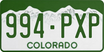 CO license plate 994PXP