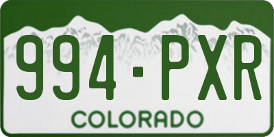 CO license plate 994PXR