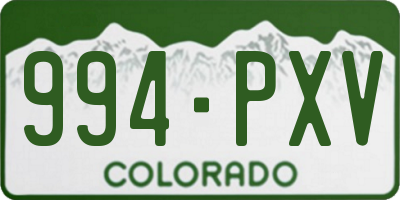 CO license plate 994PXV