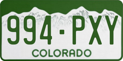CO license plate 994PXY