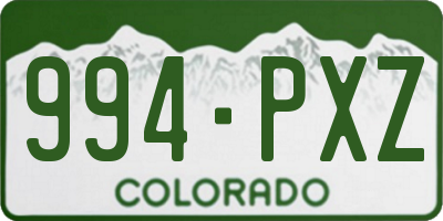 CO license plate 994PXZ