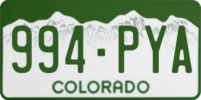 CO license plate 994PYA
