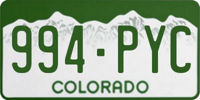 CO license plate 994PYC